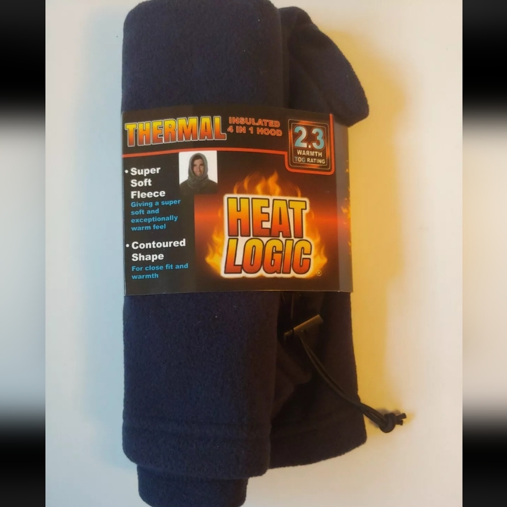 Heat logic Thermal Insulated 4 In 1 Hood, Blue, New Winter Accessories NWT